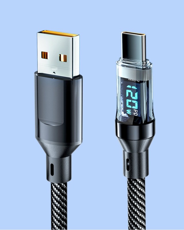120W USB to C Cable LED Dynamic Power Braided Phone Fast Lead Charger 6A Wire gallery