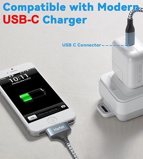 30 Pin to USB C Adapter Ipod Charger Nylon Braided Fast Charging Data Cord Next gallery