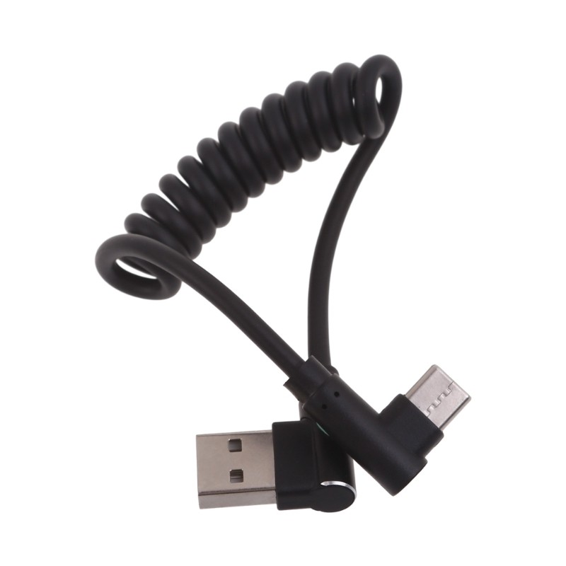 USB C Type C Cable Coiled Spring Type C Spirals Retractable Extension Data Cord