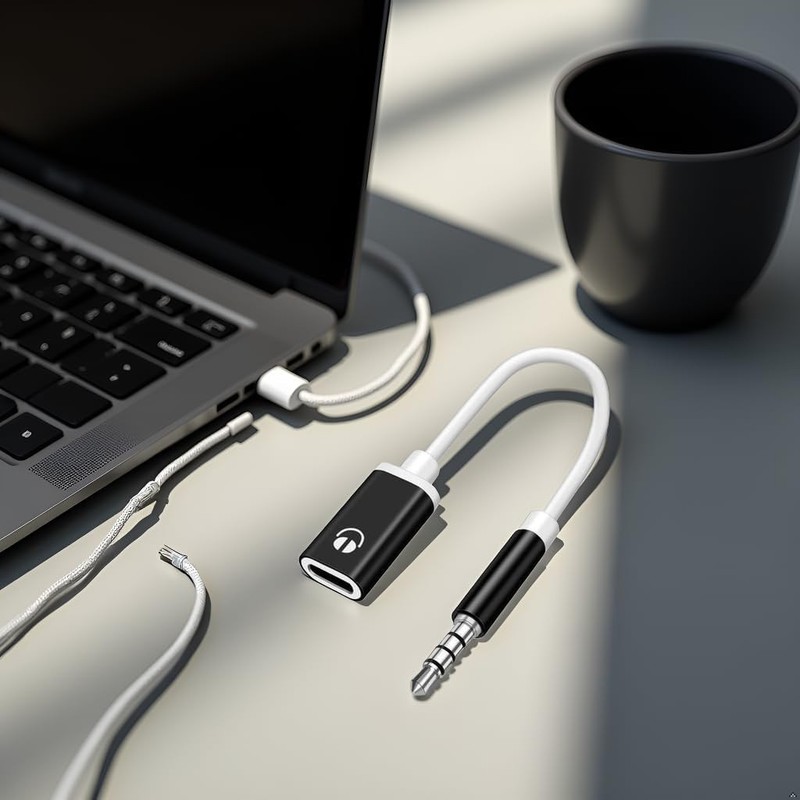 USB C to 3.5mm Audio Adapter Noise Cancelling Headphone Jack Converter for De... gallery