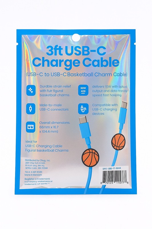 USB C Charging Cable basketball charm For Controller/Tablet/IPad/Phones/Samsung gallery