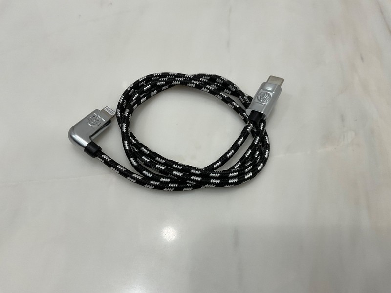 VW USB-C to LIGHTNING Braided Charging Cable – 29” long BLACK MFi CertifiedR57