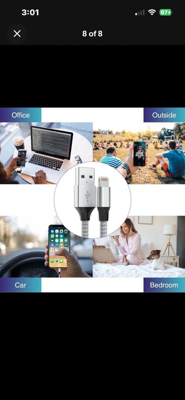 Durable iPhone Charger Cord 6FT 3Pack [Apple MFi Certified] Lightning Cable Nylo gallery