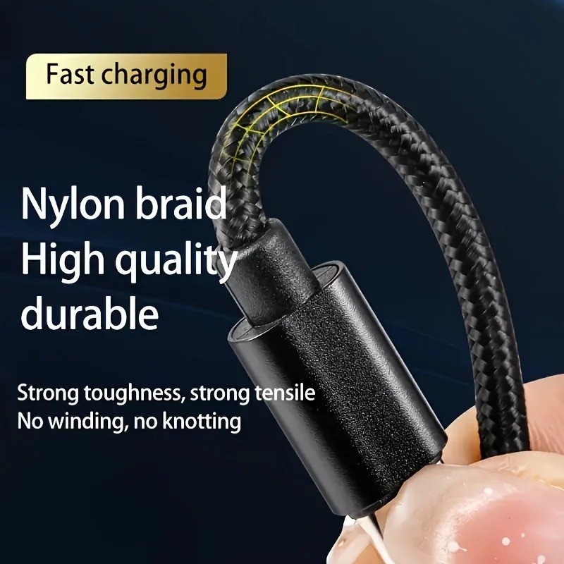 Braided USB to Type-C Fast Charging Data SYNC Charger Cable Cord 1/3/6/10FT Lot gallery