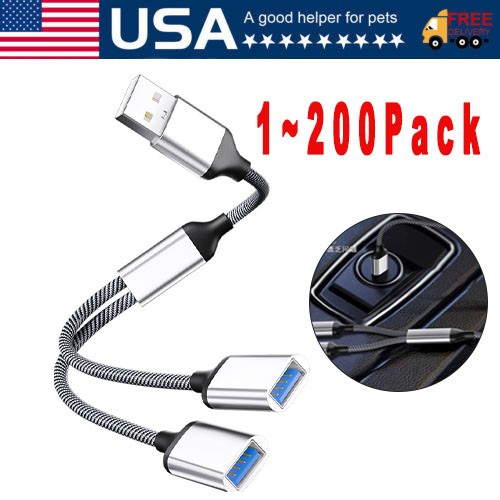 USB A Splitter USB A Male to 2 Female USB Y Splitter USB Splitter for Laptop Lot