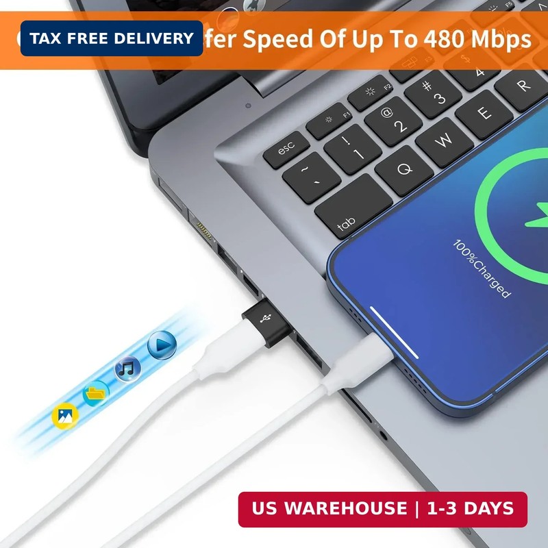 JXMOX USB C Female to USB Male Adapter 4-Pack, Type C to USB a Charger Cable Con gallery