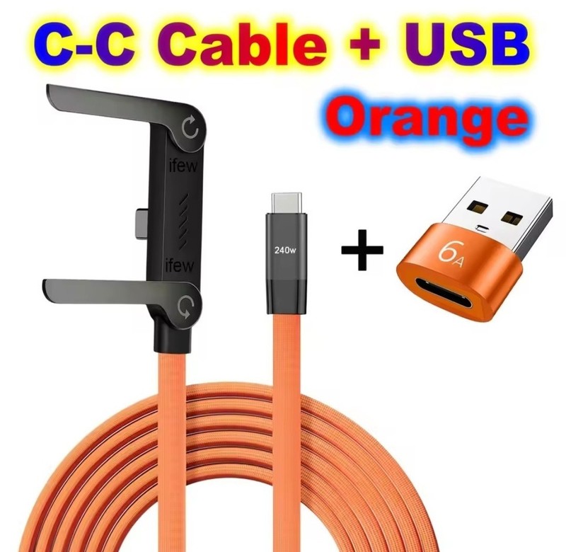 240W Charging Cable With USB with Built-in Stand for Phone & Tablet gallery