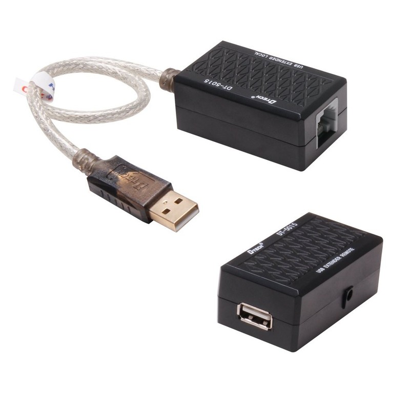 USB Extension Adapter USB to RJ45 Extender Over Cat5 Cat5e Ethernet Cable Set…