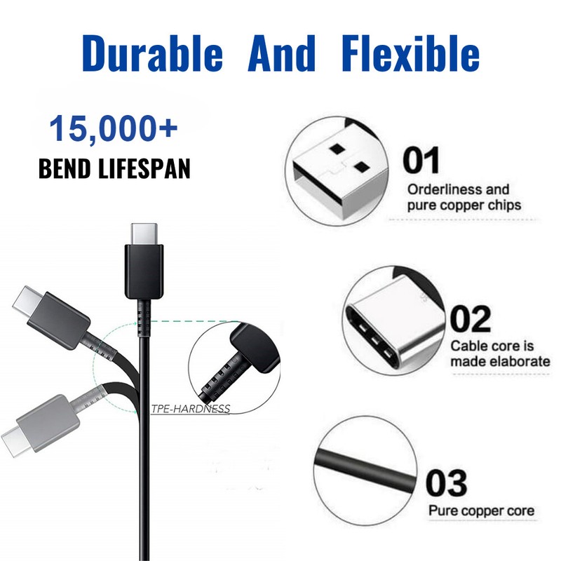 Fast Charger Wall Adapter 4FT USB/Type C Charging Cable For Samsung Cell Phones gallery