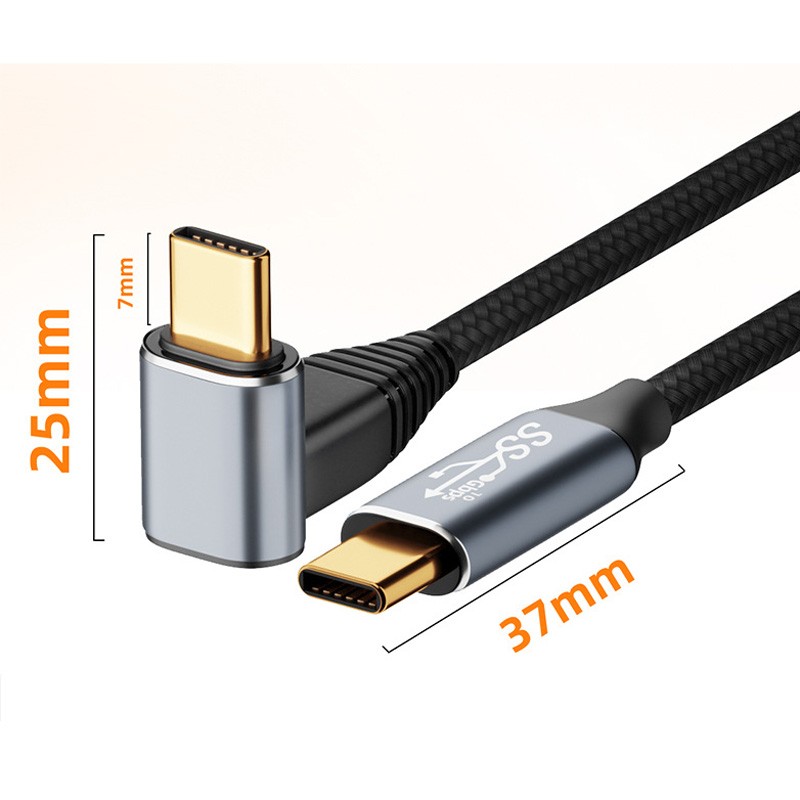 Chenyang 10Gbps 100W Data Cable 90 Degree Up Down Angled to Straight