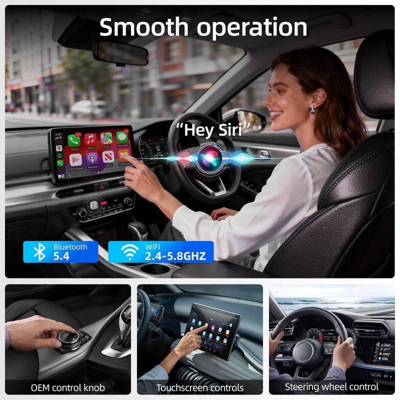 Wireless Apple CarPlay Adapter, 5.8G Quad-Core Chip No Latency, Aerospace Sil... gallery