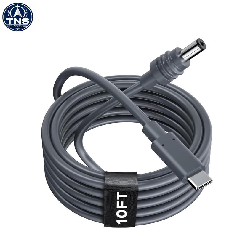 Lightweight Mini USB-C to DC Cable, 100W Max, Waterproof 3M for On-the-Go