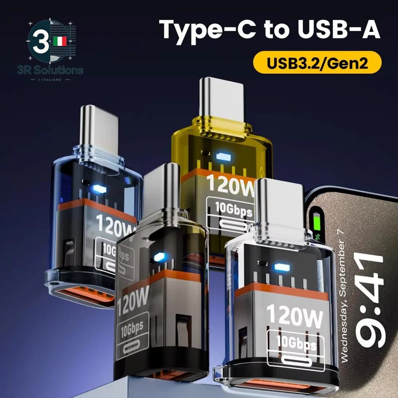 USB 3.2 to Type C 120W Fast Charging OTG Adapter Audio Transfer D gallery