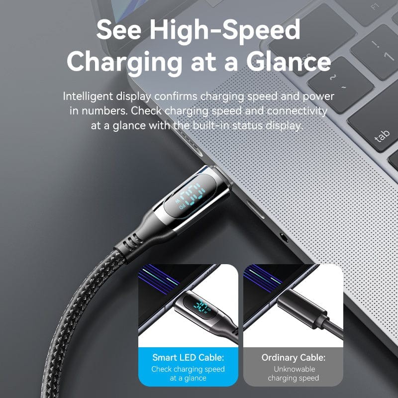 Vention USB Type-C to Type-C Cable Data Transfer 480Mbps PD100W With LED Display gallery
