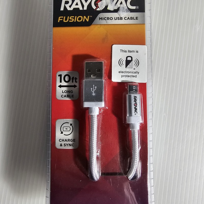 New Rayovac Fusion Micro USB Charging Cables 6ft White