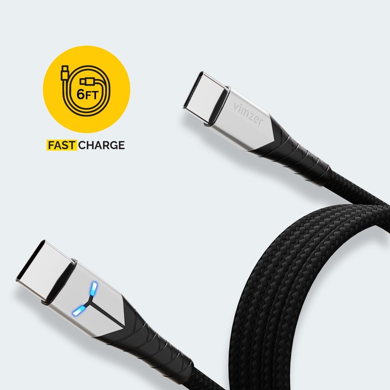USB C to USB C Cable Fast Charger Cord for Samsung S25 S24 S23 A14 A15 A54 Fold