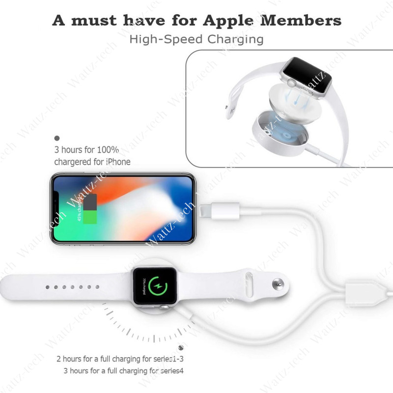 2 in1 Magnetic Charger USB Cable For Apple Watch iWatch SE 7 8 6 5 4 3 2 iPhone gallery