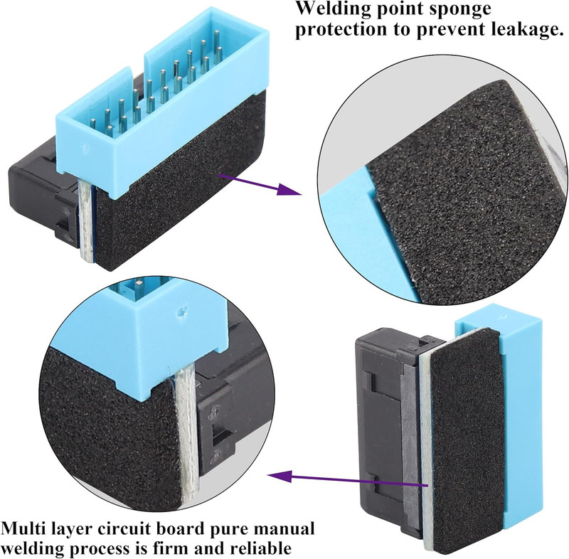 2 Pack down Right Angle USB 3.0 19-Pin Connector 90 Degree 19Pin/20Pin 3.0 USB gallery