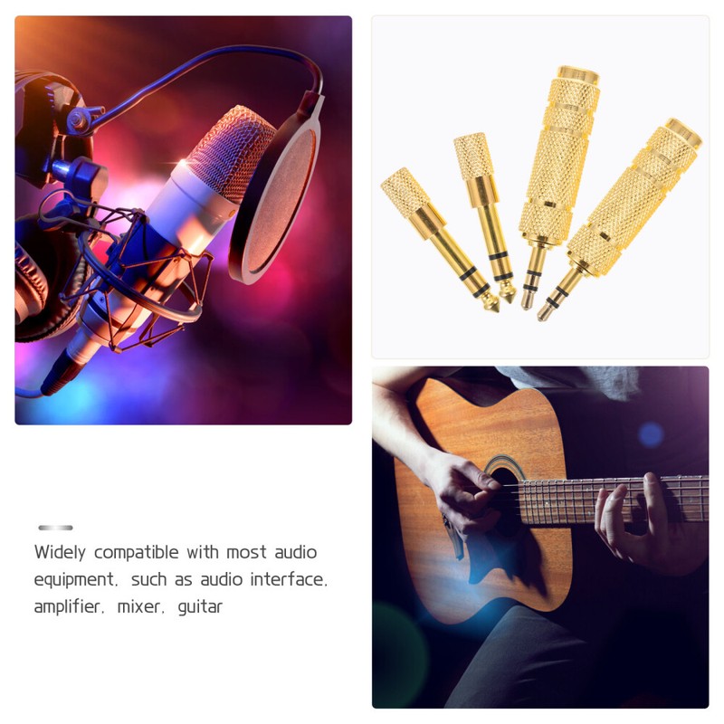 4PCS Stereo Headphone Adapters 6.5mm to 3.5mm Adapter for Audio Interface gallery