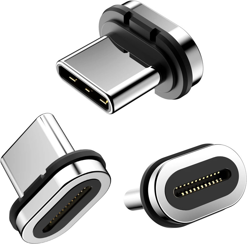24Pins Magnetic USB C Connector Tips Head (3 Pack) Compatible for Most Type C Ma