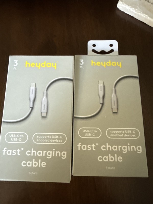 2x 3' USB-C to USB-C Cable - heyday Gray You Get Two gallery