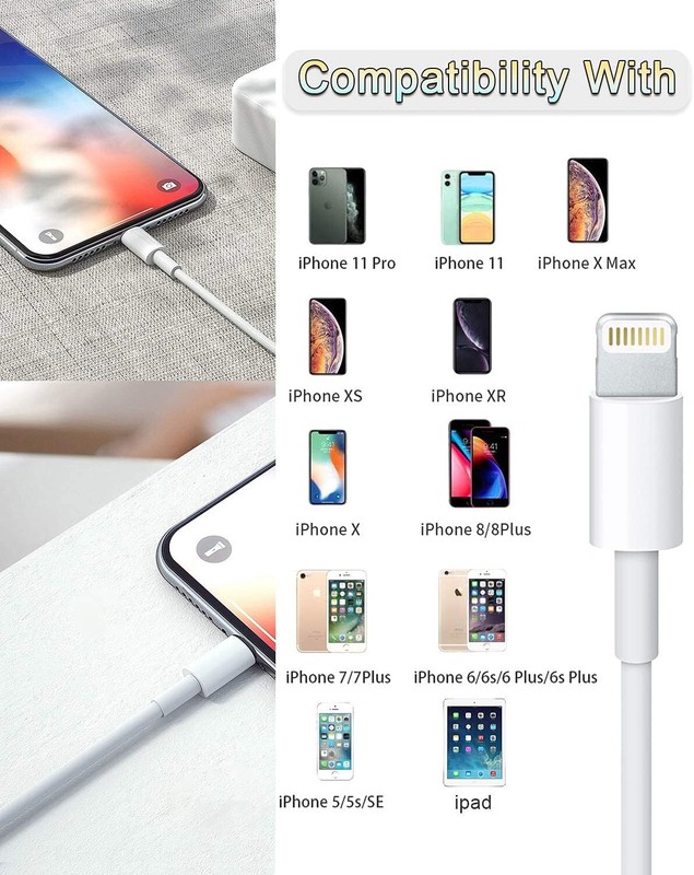 3PACK USB Data Fast Charger Cable Cord For Apple iPhone 5 6 7 8 X 11 12 13 MAX gallery