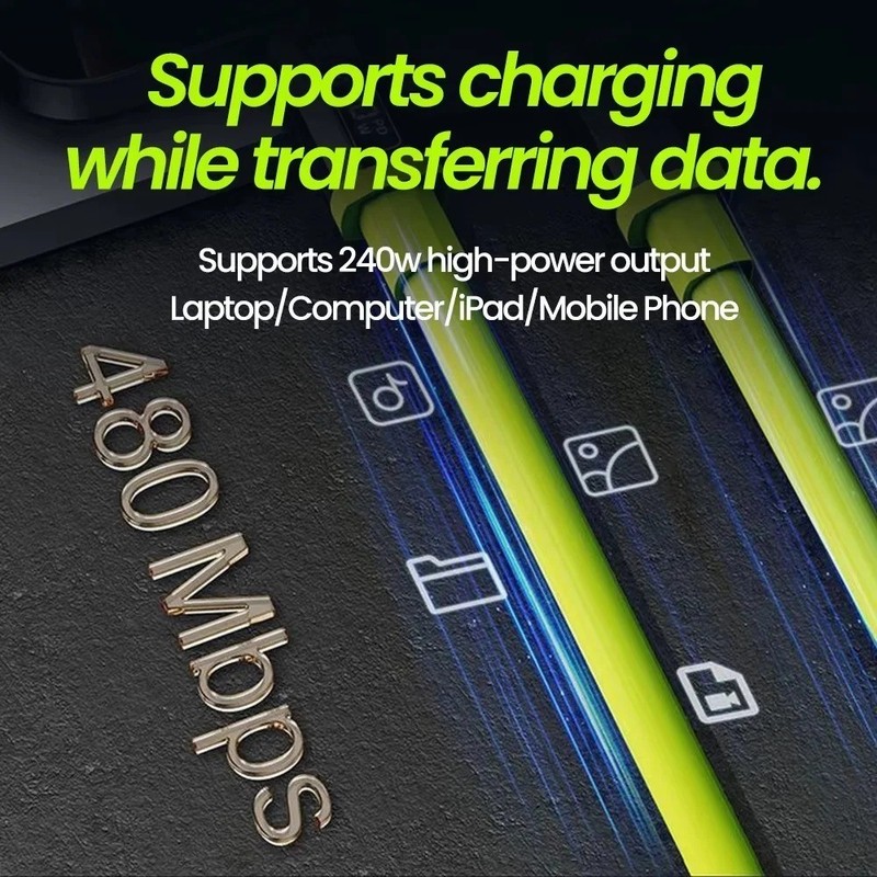 240W PD Type C to C Super Fast Charging Cable USB C Cord iPhone Samsung gallery