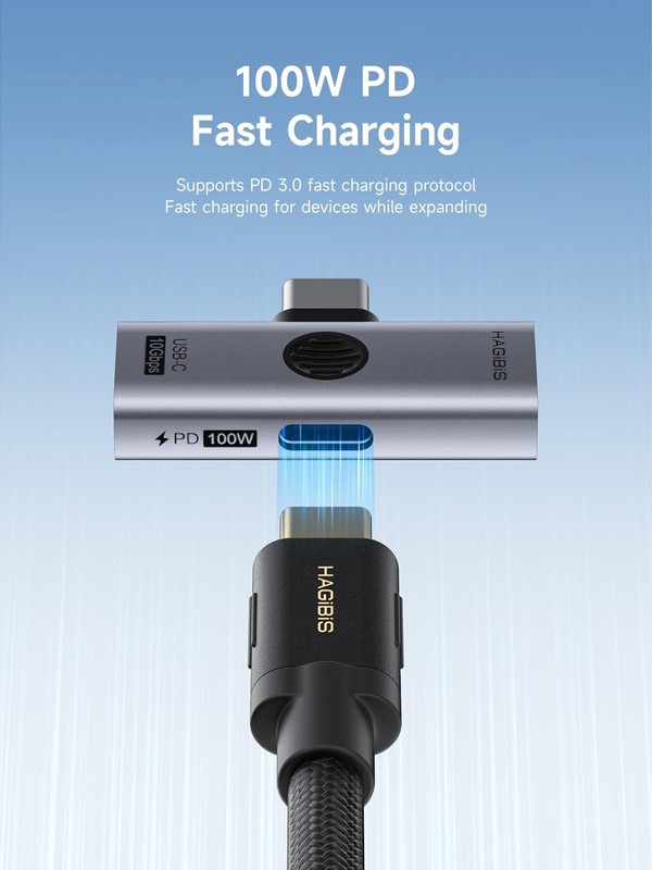 USBC Splitter with 100W Fast Charging and 10Gbps USB 3.2, 2 in 1 OTG Adapter ... gallery