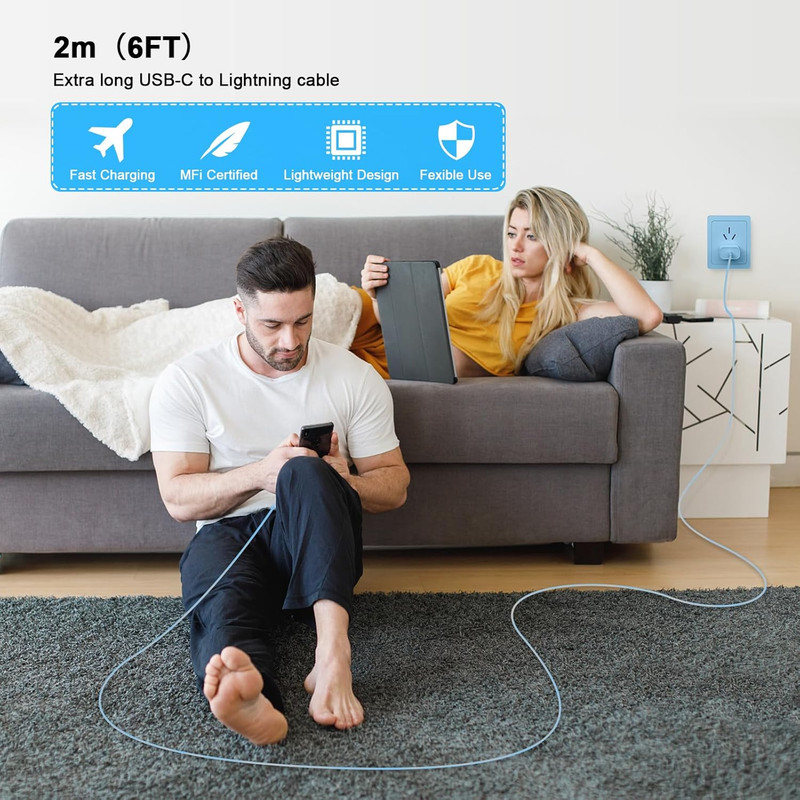 [Apple Mfi Certified] Iphone Charger Fast Charging 6FT Compatible for Iphone 14/ gallery