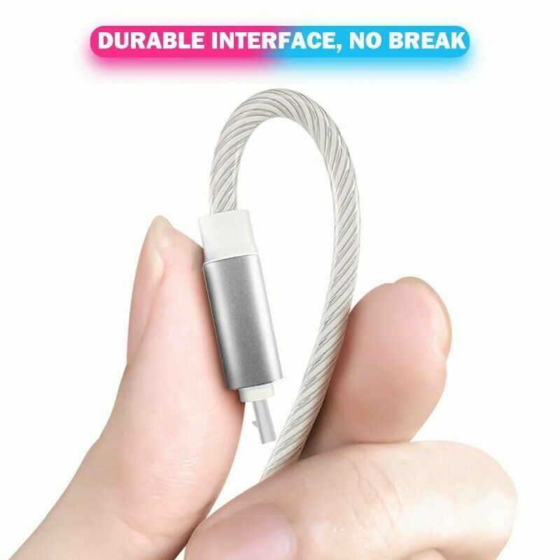 LED 3 in 1 Charging Light Up Charger Cable Flow Lighting Phone Android Type C gallery