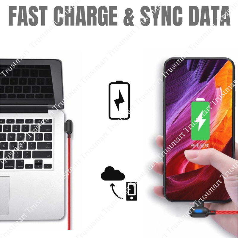 3 Pack 90 Degree Fast USB Type C Charging Cable 3Ft 6Ft For Samsung Charger Cord gallery