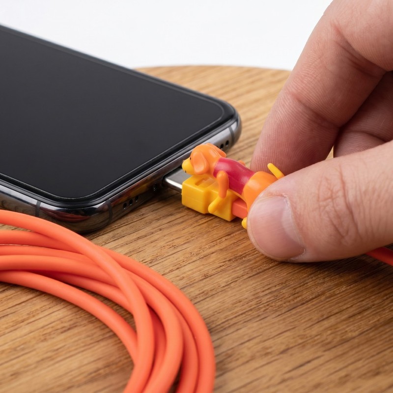 Playful Orange Dog Data Cable 1 Pc Fast Charging Durable Micro USB Cord gallery