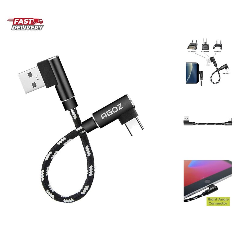 6 inch 90 Degree Right Angle Elbow USB A to USB C Cable Cord for DJI MAVIC PR…