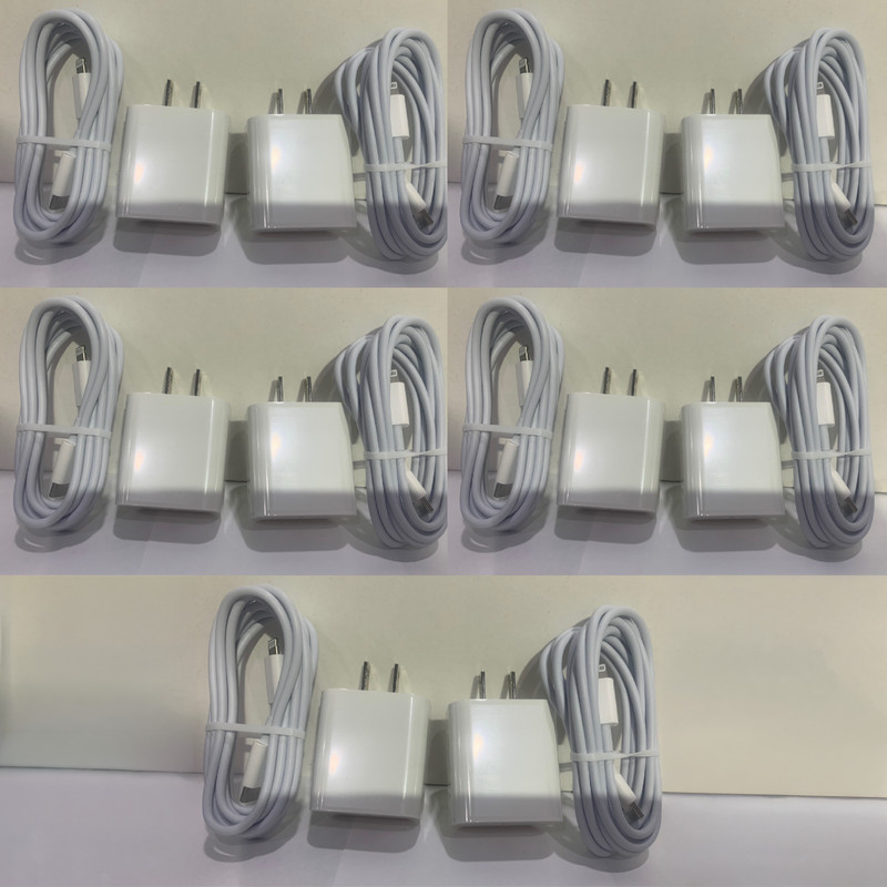 10 Pack USB-C AC Adapter w/ 6FT Cable for iPhone 14 13 12 11 Pro Max iPad