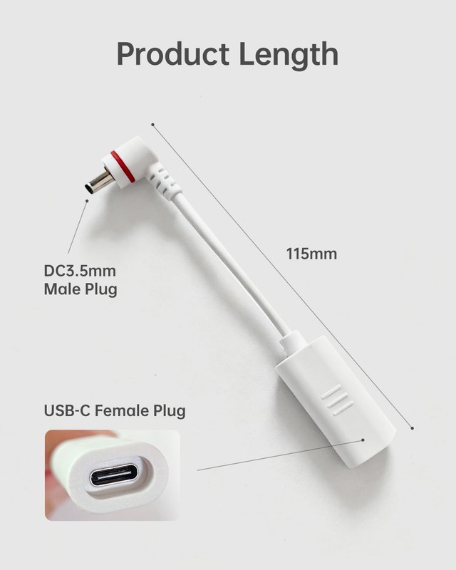 USB C to Barrel Plug Adapter for Ring Stick Up Cameras Power Converter gallery