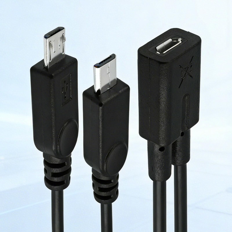 Micro USB Splitter 2PCS Micro USB Splitte-USB 1 to 2 Cord Male Splitter Femal... gallery