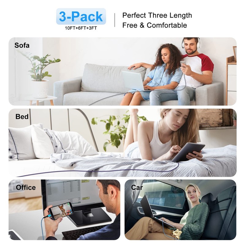 Galaxy S24 Type C Charger Fast Charging Cable 3/6/10FT 3.1A USB-A to USB C Ch... gallery