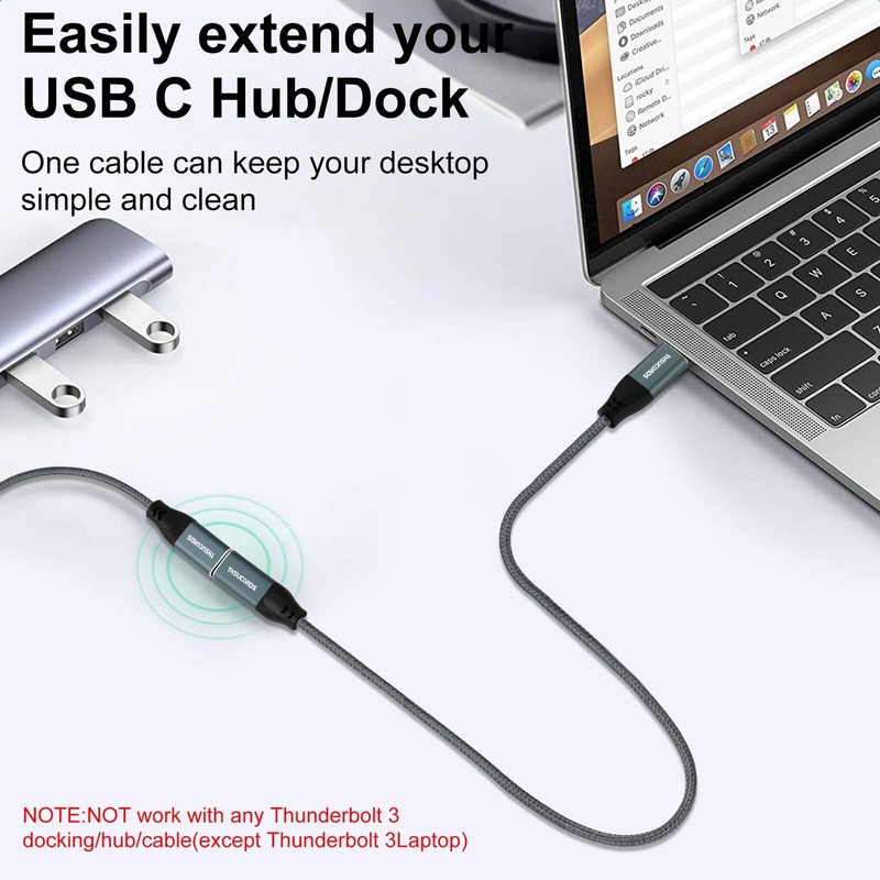 USB C Extension Cable 1FT USB Type C 3.1 10Gbps 100W Male to Female Cable for... gallery