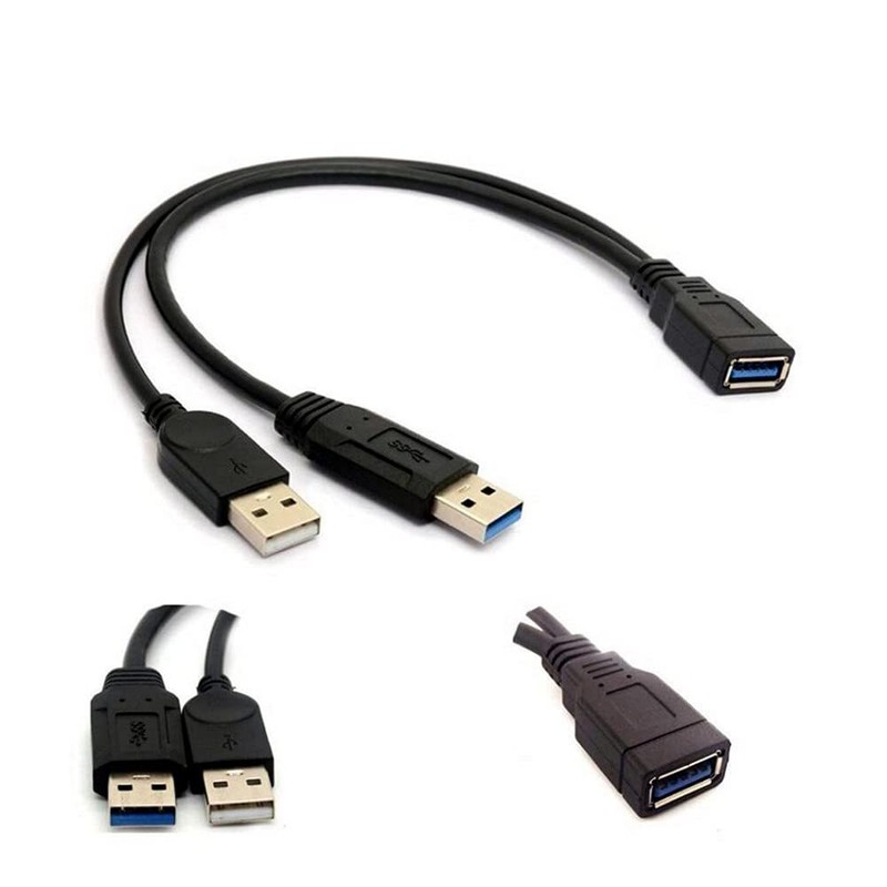 USB 3.0 A Female for Dual USB A Male Y Splitter Adapter Cable for Computer gallery
