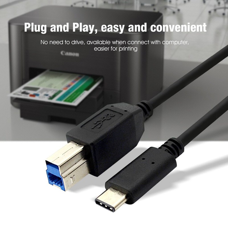 USB Type-C to USB 3.0 Type-B Superspeed Cable Printer Scanner Adapter Charger AU gallery