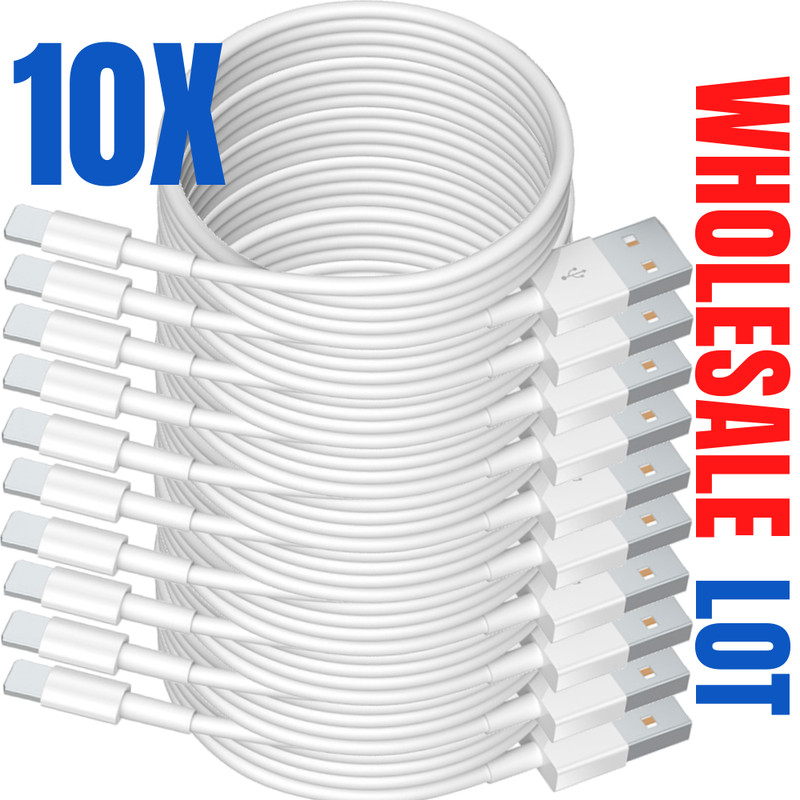 10Pack 3Ft 6Ft USB Cord Lot For iPhone 7 8 XR 11 12 13 14 Charger Charging Cable