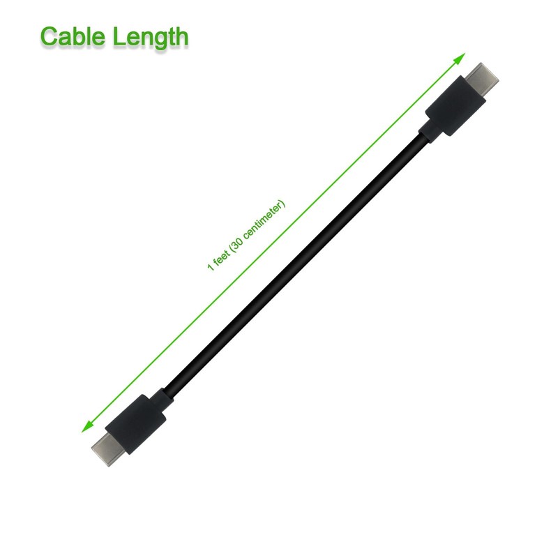 5-Pack 1ft Short USB C to USB C Cable 60W Fast Charging Data Cord Black gallery