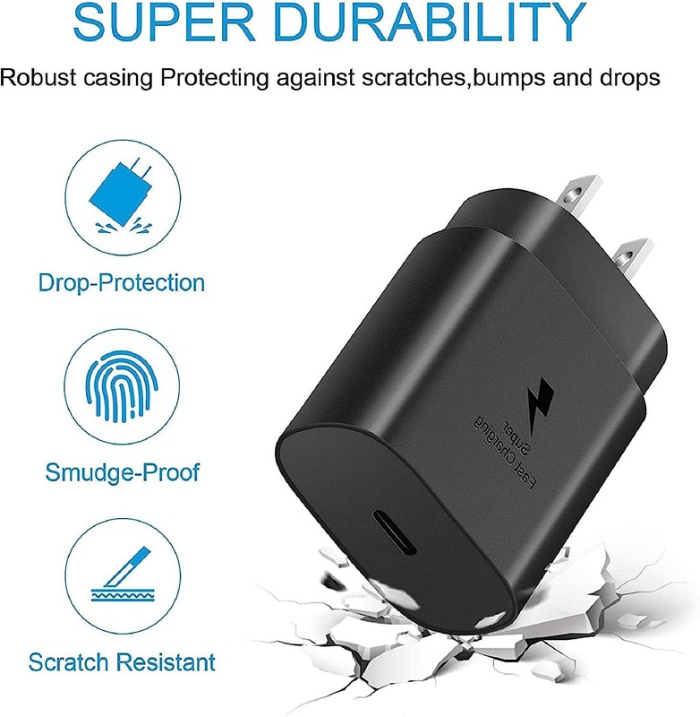 25w Type USB-C Fast Wall Charger+6FT Cable For Samsung Galaxy S20 S21 5G lot US gallery