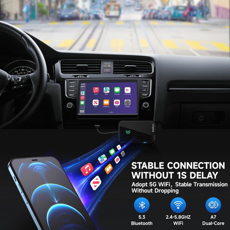 Jemluse Wireless CarPlay Adapter for Apple iPhone - Multi-User Seamless Conne... gallery
