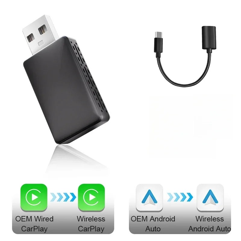 Wired to Wireless Android Auto Adapter - 5Ghz, USB Plug & Play, Broad Compatibil gallery