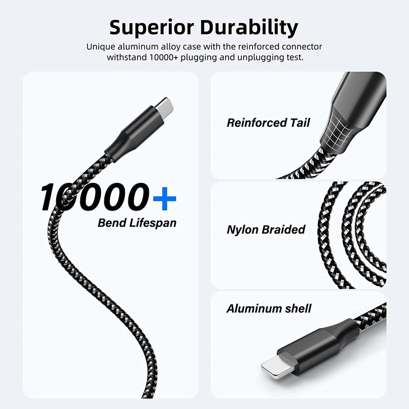 Bulk Lot Braided USB Cable For iPhone 14/13/12/11/XS/XR/8/7/6/5 Fast Charge Cord gallery
