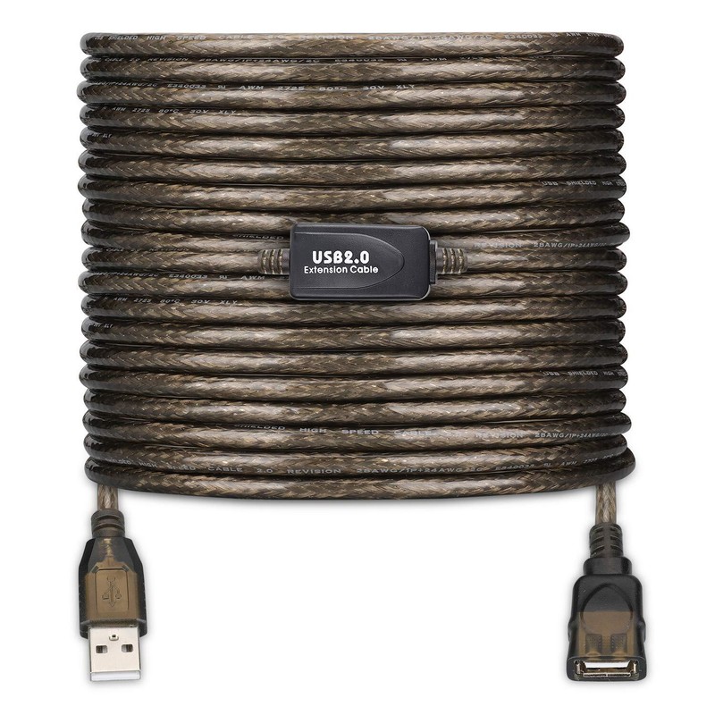 USB 2.0 Type A Male to A Female Active Repeater Extension Cable 50ft, High Speed