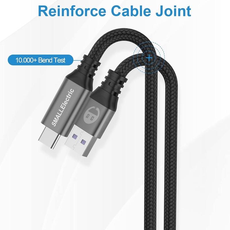 1x BLACK Extra Long USB-A To Type-C 16 Ft Fast Charging Cable Braided Cord gallery