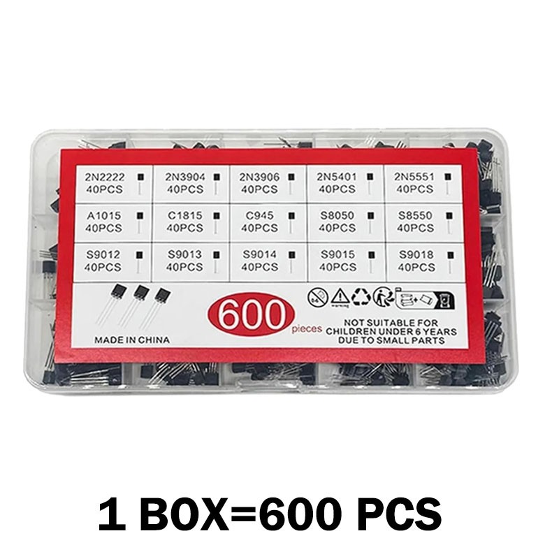 1800PCS TO-92 Assortment NPN PNP DIY kit 15 value Transistor