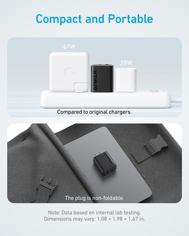 Anker iPhone 16 Charger 20W USB-C Fast Charging Block 2-Pack + 2 Cables gallery